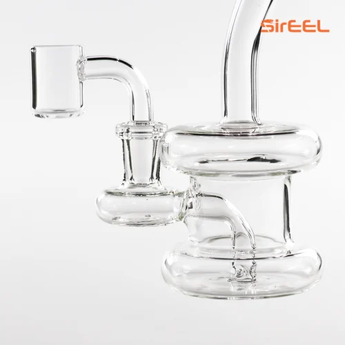 Bent Neck Clear Hanger Rig W/ Banger 6"